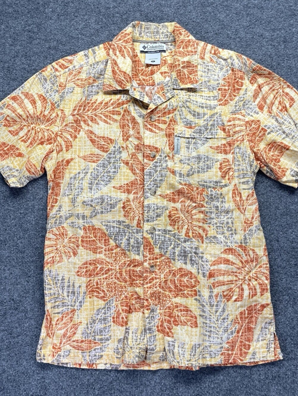 Columbia Sportswear Men’s S Hawaiian Shirt Floral Aloha Button Up Short Sleeve